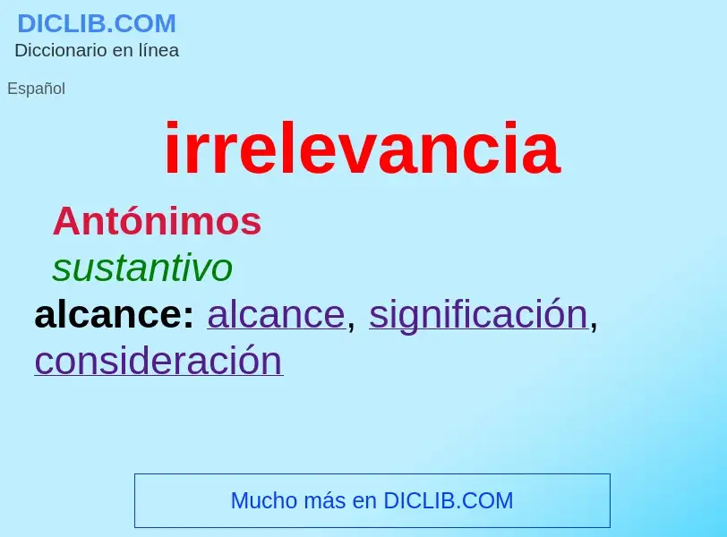 What is irrelevancia - meaning and definition