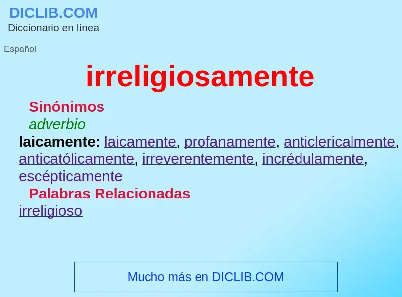 What is irreligiosamente - definition