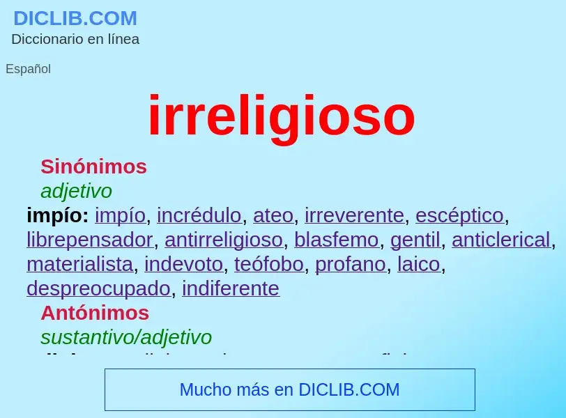 What is irreligioso - definition