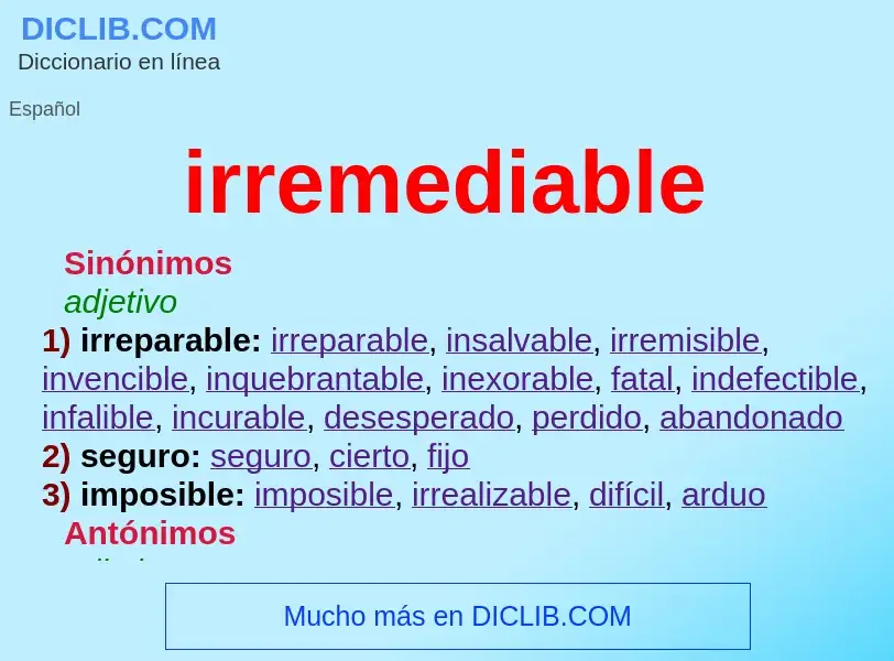 O que é irremediable - definição, significado, conceito