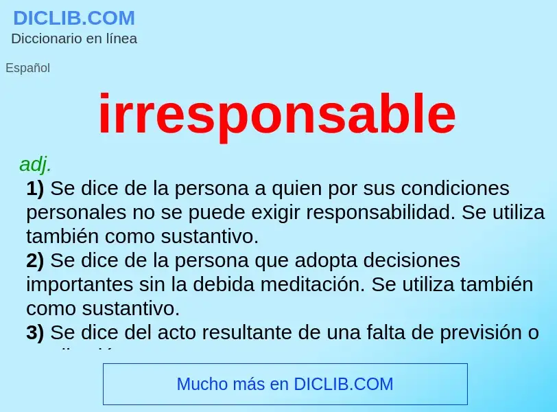 What is irresponsable - definition