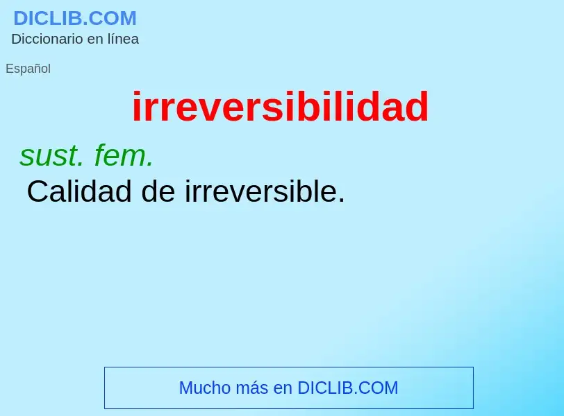 What is irreversibilidad - definition