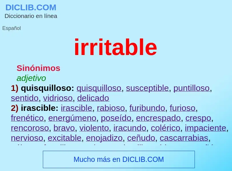 What is irritable - meaning and definition