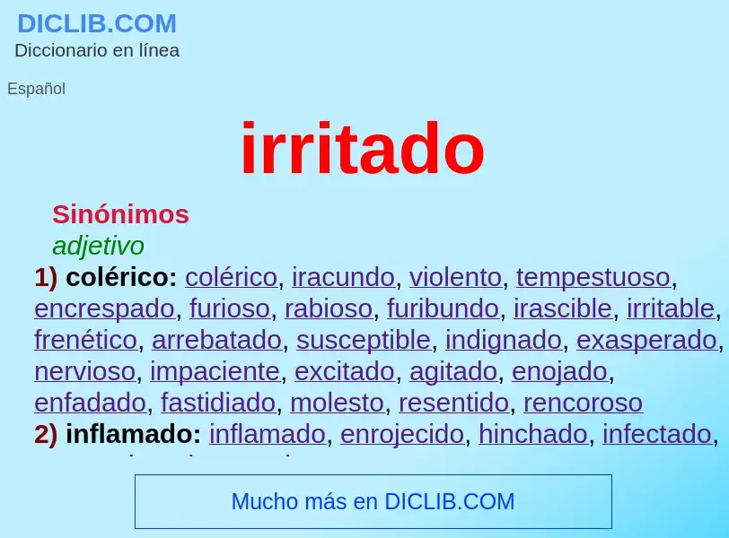 Wat is irritado - definition