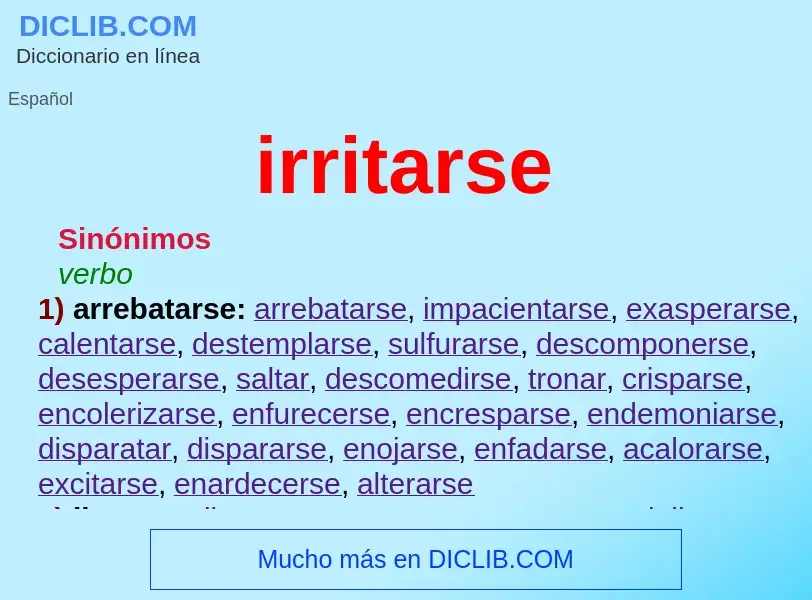 Qu'est-ce que irritarse - définition