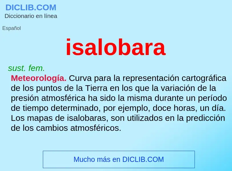 Was ist isalobara - Definition