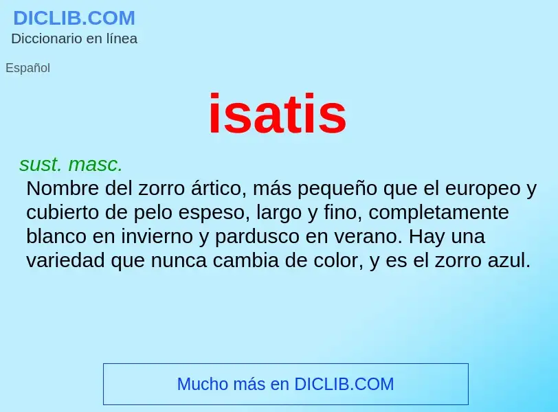 Was ist isatis - Definition