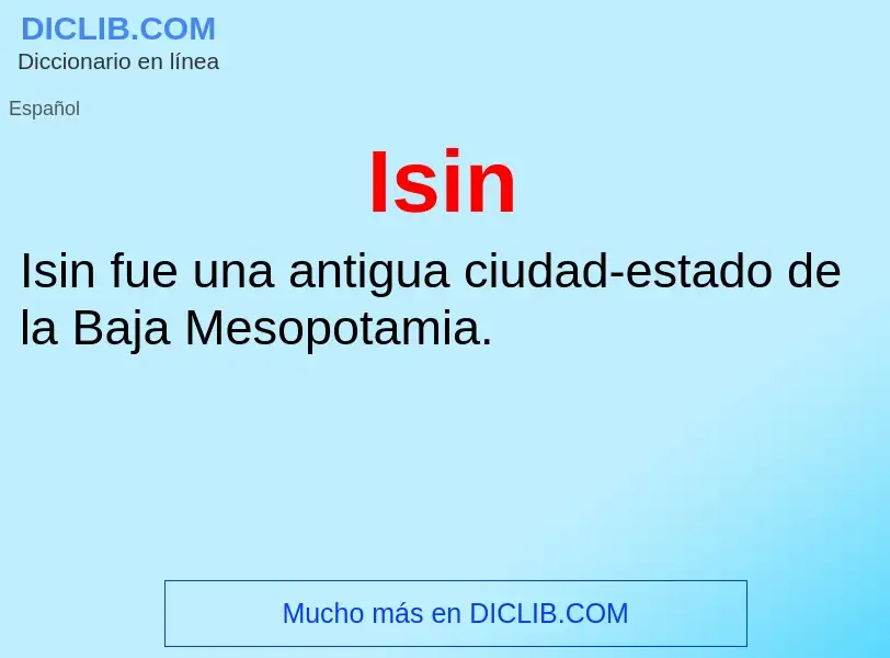 ¿Qué es Isin? - significado y definición