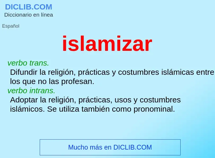 Τι είναι islamizar - ορισμός