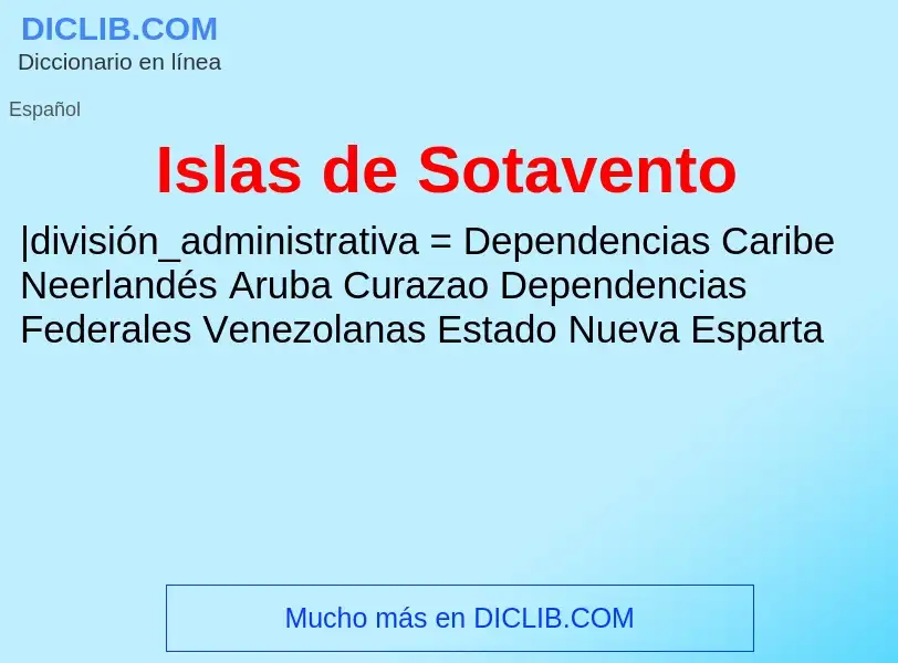 ¿Qué es Islas de Sotavento? - significado y definición