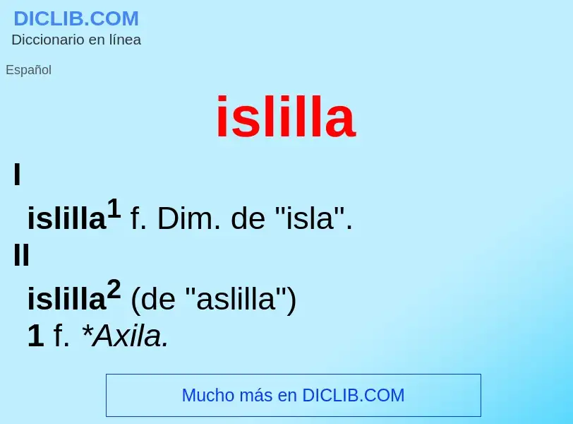 O que é islilla - definição, significado, conceito