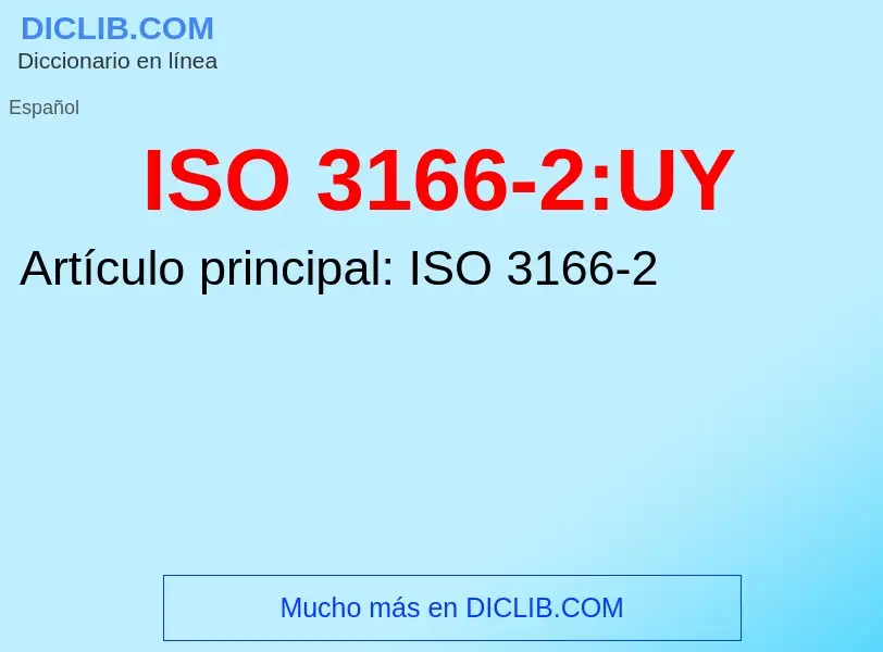 What is ISO 3166-2:UY - definition