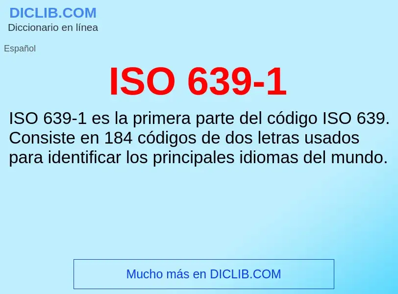 What is ISO 639-1 - meaning and definition