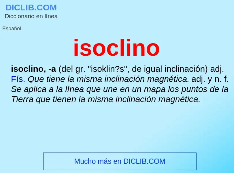 ¿Qué es isoclino? - significado y definición