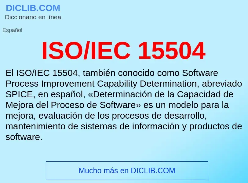 Что такое ISO/IEC 15504 - определение