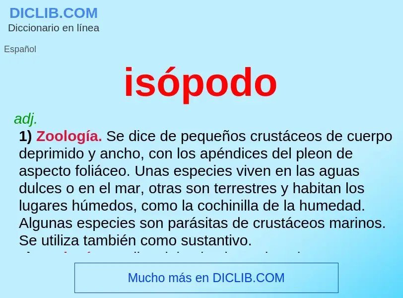 What is isópodo - definition