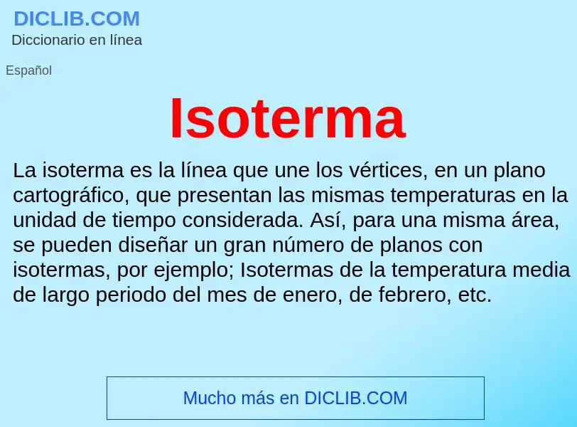 Was ist Isoterma - Definition