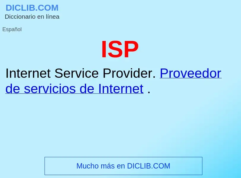 Wat is ISP - definition