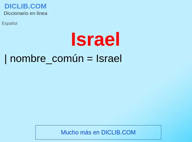 Che cos'è Israel - definizione