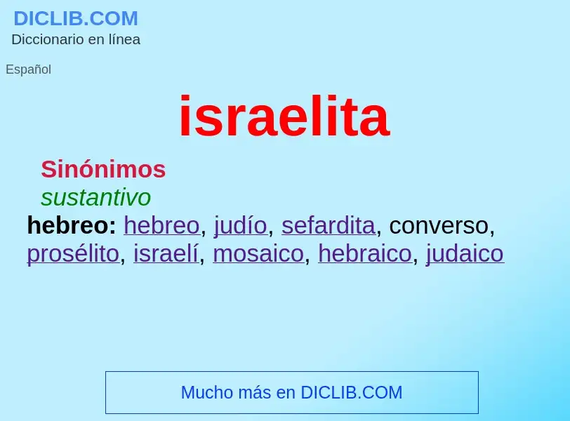 ¿Qué es israelita? - significado y definición