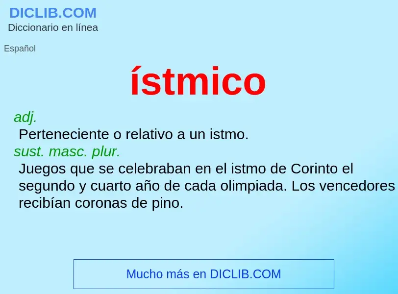 ¿Qué es ístmico? - significado y definición