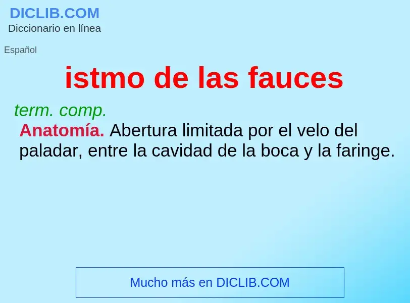 Was ist istmo de las fauces - Definition