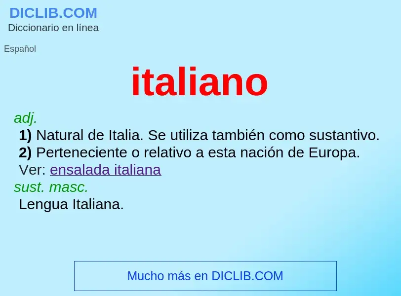 Che cos'è italiano - definizione