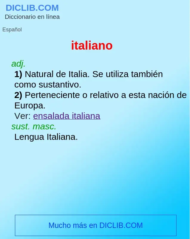 Wat is italiano - definition