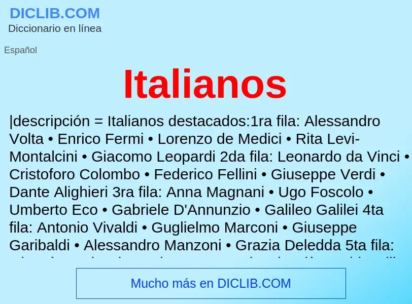 ¿Qué es Italianos? - significado y definición