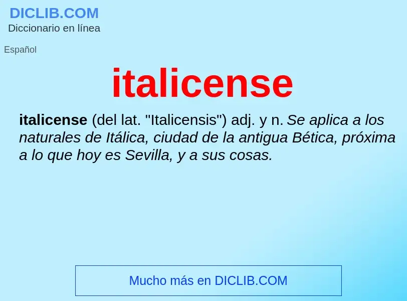 Что такое italicense - определение