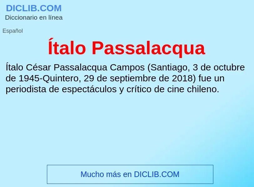 ¿Qué es Ítalo Passalacqua? - significado y definición