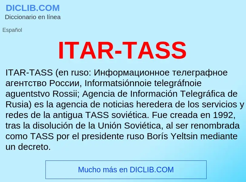 Wat is ITAR-TASS - definition