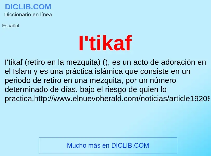 Wat is I'tikaf - definition