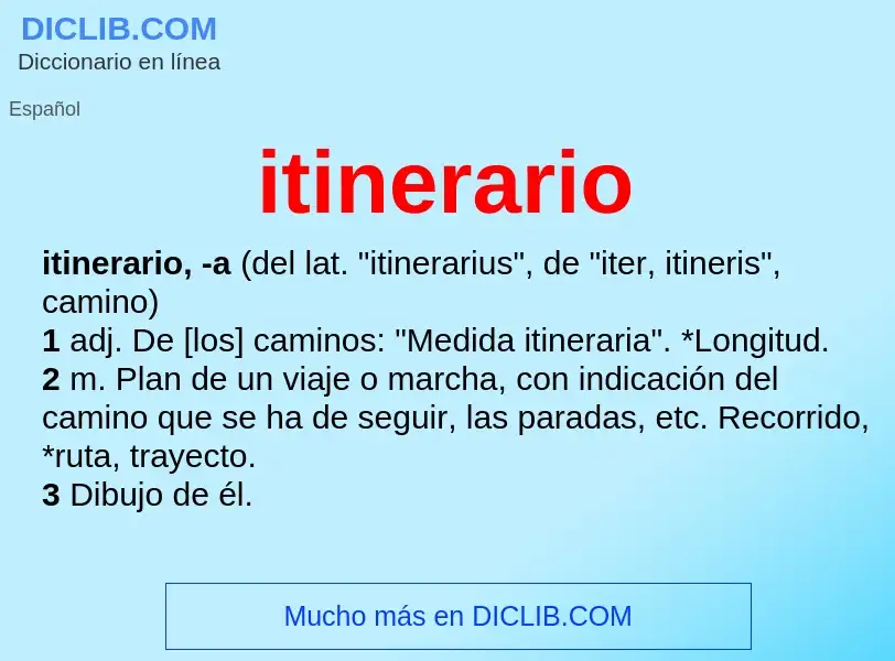 What is itinerario - definition