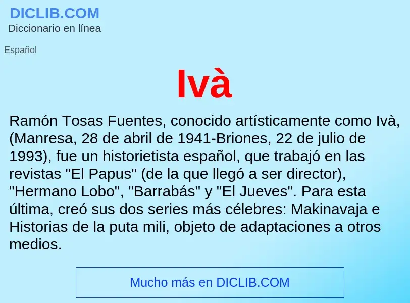 What is Ivà - meaning and definition