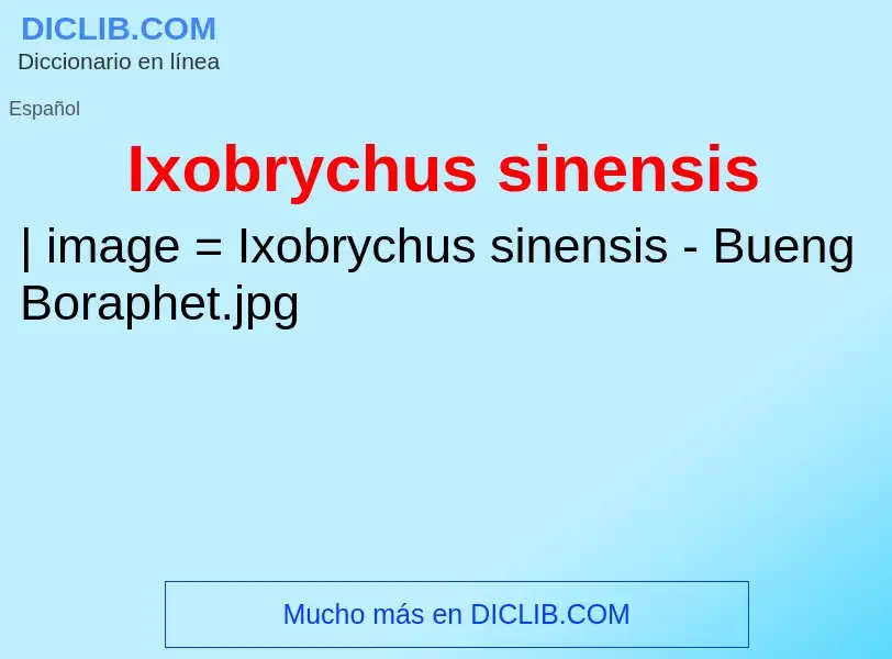 What is Ixobrychus sinensis - meaning and definition