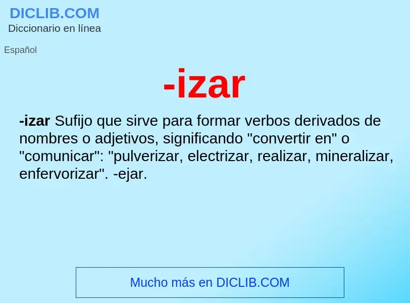 Wat is -izar - definition