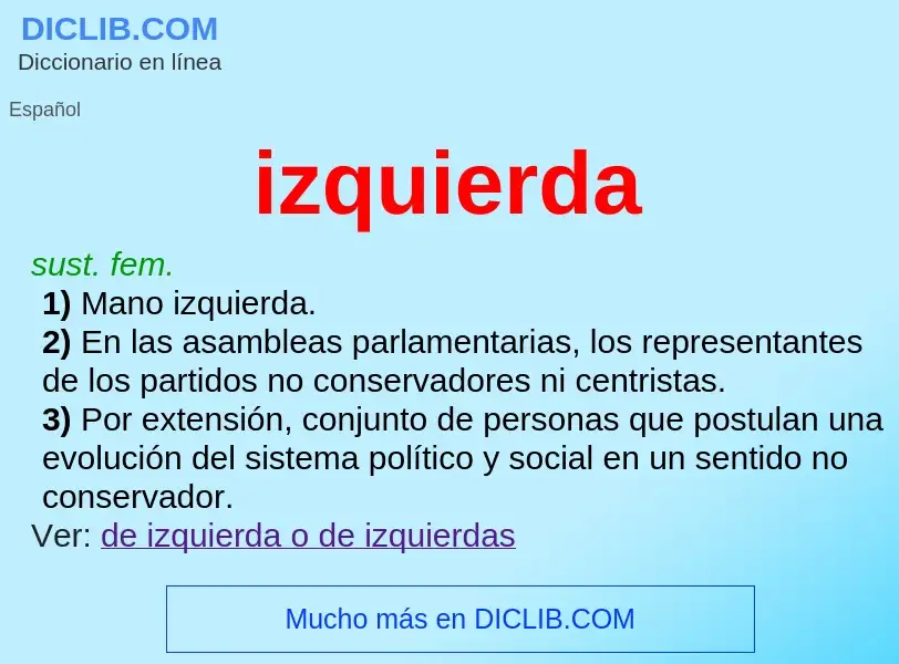 What is izquierda - meaning and definition