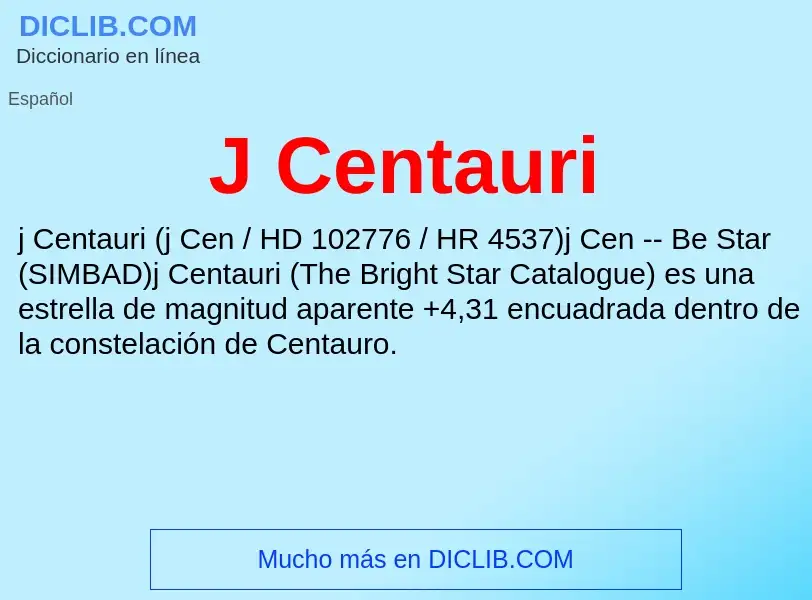 Wat is J Centauri - definition