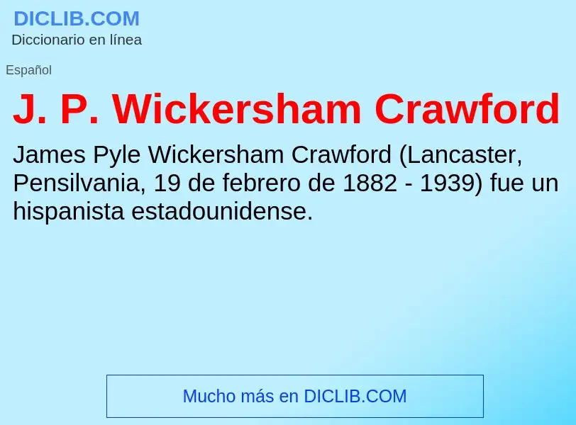 Τι είναι J. P. Wickersham Crawford - ορισμός