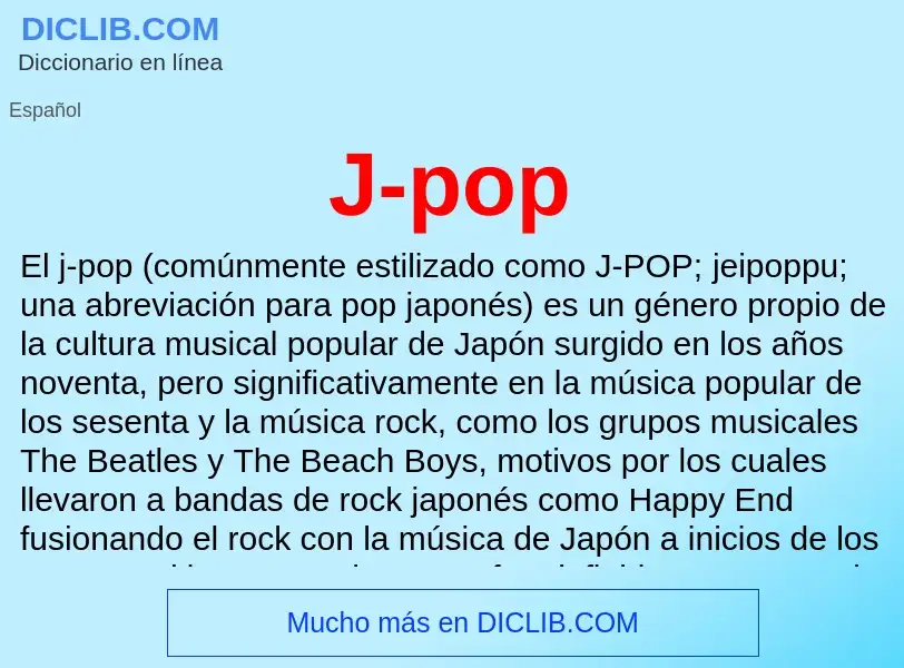 O que é J-pop - definição, significado, conceito