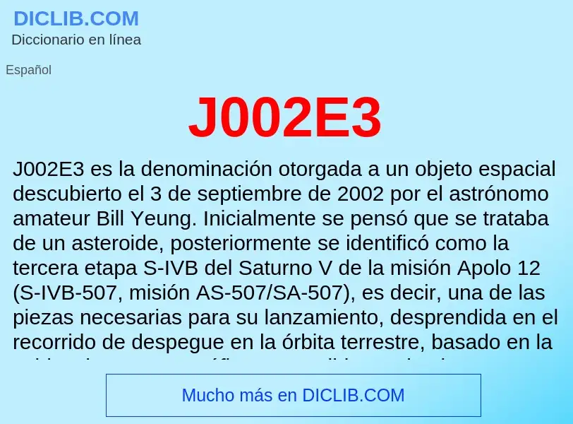 O que é J002E3 - definição, significado, conceito