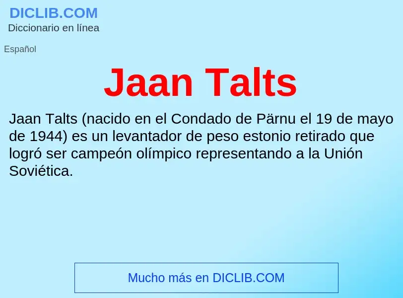 O que é Jaan Talts - definição, significado, conceito