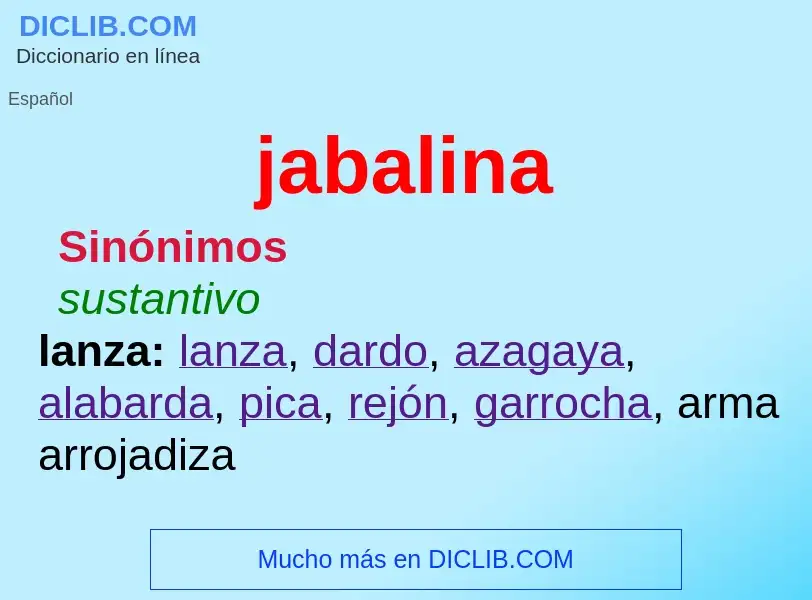 What is jabalina - meaning and definition