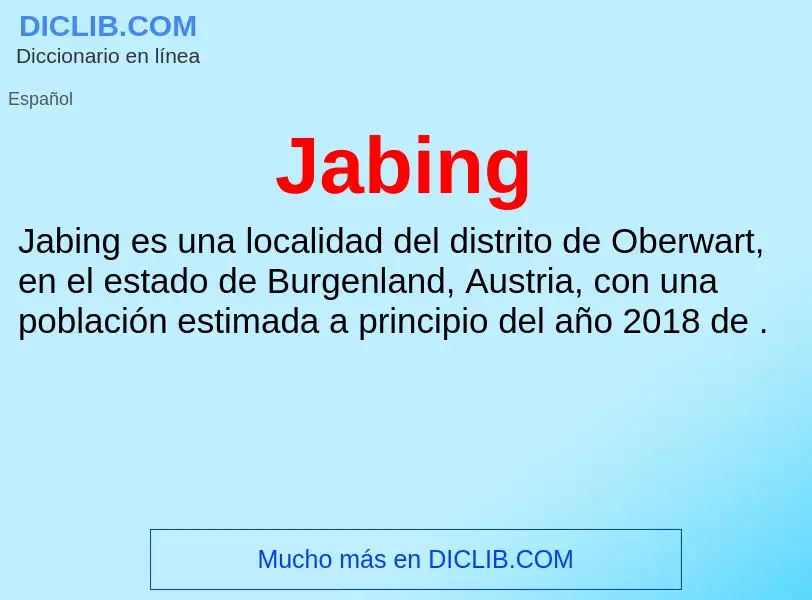 What is Jabing - definition