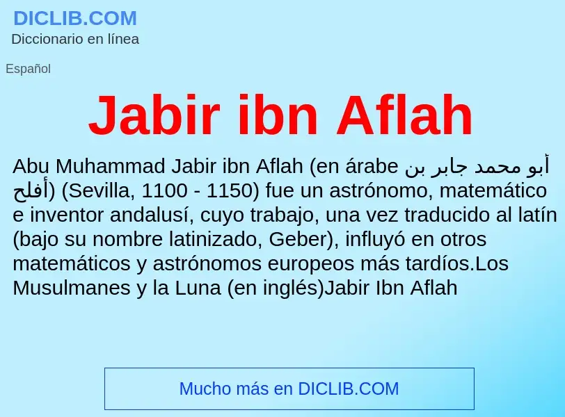 O que é Jabir ibn Aflah - definição, significado, conceito