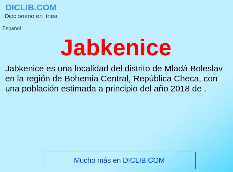 What is Jabkenice - definition