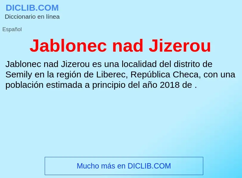 Τι είναι Jablonec nad Jizerou - ορισμός