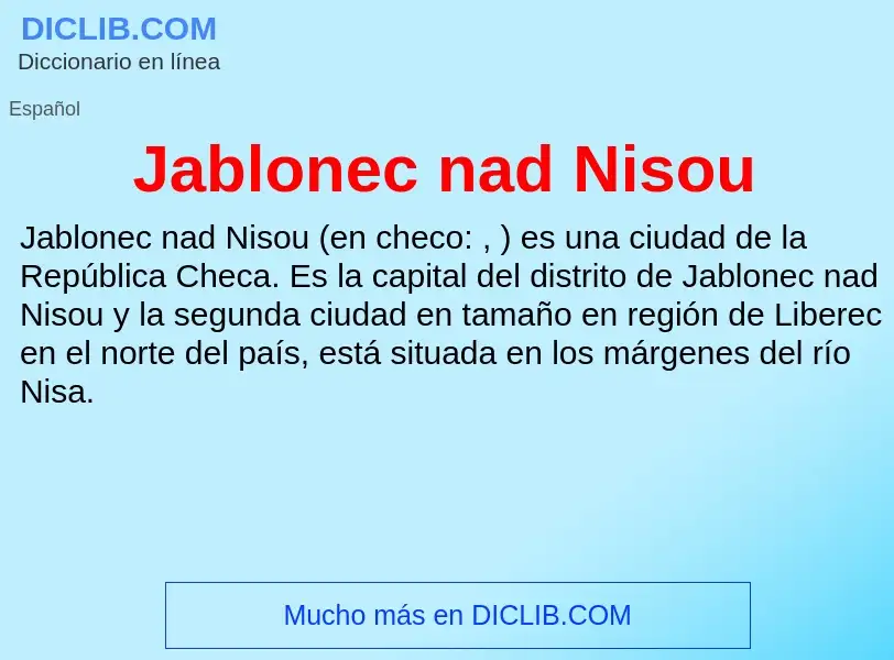 What is Jablonec nad Nisou - definition