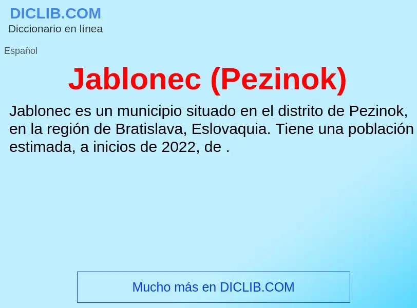 Qu'est-ce que Jablonec (Pezinok) - définition